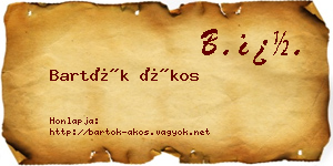 Bartók Ákos névjegykártya